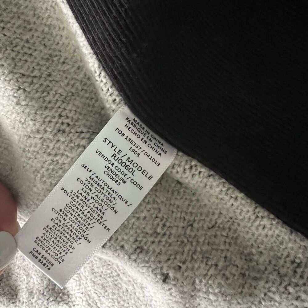 Splendid Womens Size Small Moto Coat biker jacket Gray Black Mock Neck NWT - Picture 8 of 13